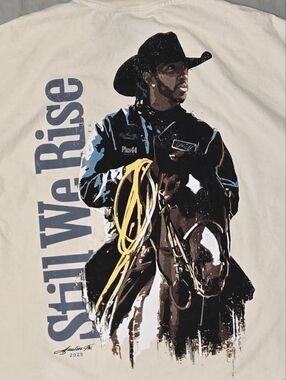 Plus 44 Lewis Hamilton Rare F1 Still We Rise Graphic Cream Shirt Unisex Size L